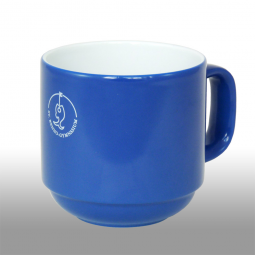  Blaue Tasse mit Logo