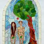 Adam und Eva: Fensterbildentwurf, Nina Öller, Klasse 7a