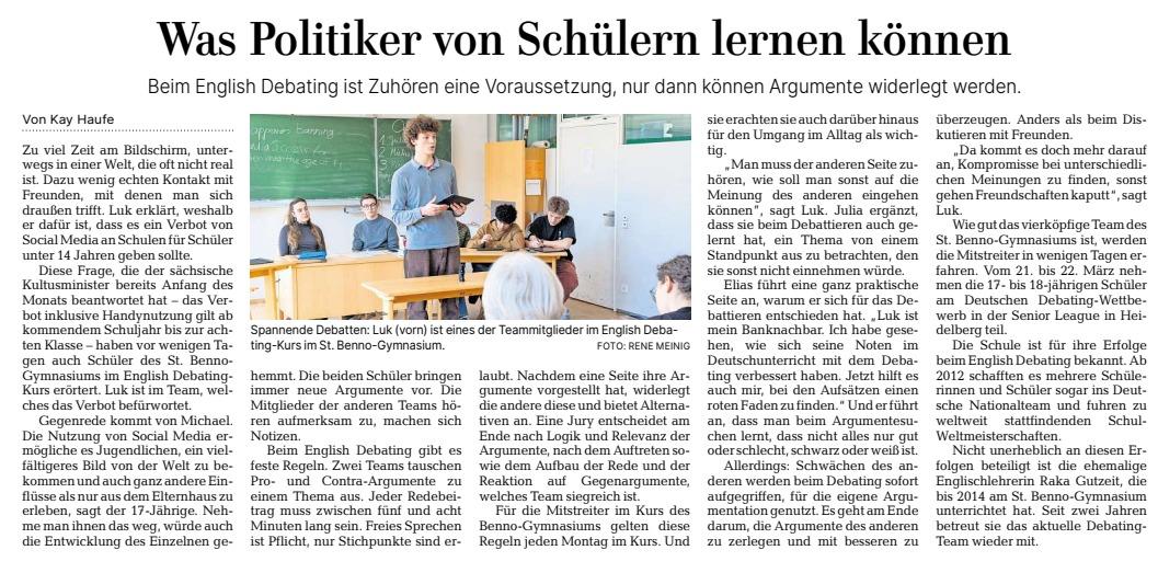 sz debating am benno